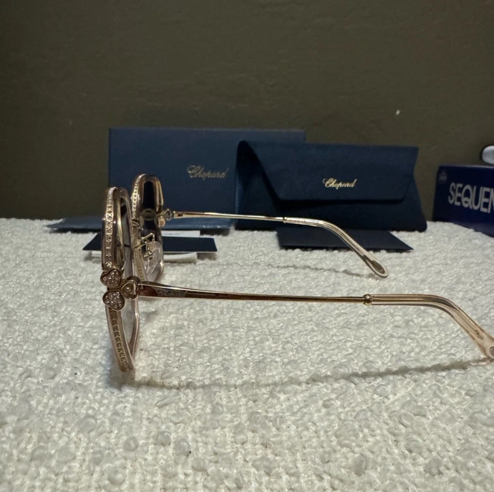 Chopard Happy Hearts Sunglasses SCHG32S-570838 - Rose Gold Pink Crystals, Luxury - Image 3 of 4