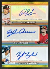 2024 Topps Pro Debut Dylan Crews Wyatt Langford Paul Skenes Triple Auto #/25