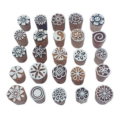 Royal kraft Mini Blumen Hölzern Block Drucken Stempel (Set von 25) Bulk01_25F