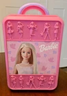 Vintage Pink Barbie Rolling Wheeled Suitcase Doll Trunk Display Case Pull-A-Long