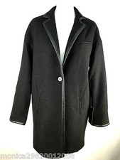 Zara Noir Laine Mélange Manteau Taille M