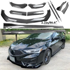 For Acura ILX TLX Carbon Fiber Front Bumper Lip Spoiler Side Skirt Body Kits