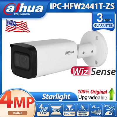 New! Dahua 4MP Full-Color 5x Zoom Built-in Mic SMD+ PoE Camera IPC-HFW2441T-ZS