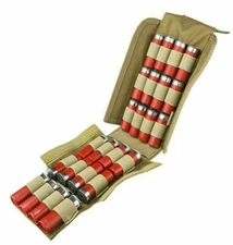 VISM Shotgun Shell Ammo Pouch MOLLE 25Rds Carrier 12ga Tactical Hunt Shoot TAN