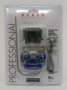 Pyrex Professional Digital Thermometer And Timer 17040 Transparent New Sealed 73287311114 Ebay