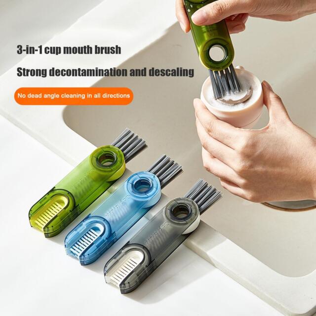 3 in1 Tiny Bottle Cup Lid Detail Brush Multi-Functional Cleaning Brushes W5L0 3 in1 Tiny Bottle Cup Lid Detail Brush Multi-Functional Cleaning Brushes W5L0