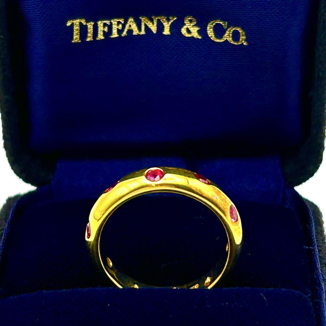 【極上美品】ティファニー ドッツ ルビー ゴールド　K18 リング 指輪 9号 TIFFANY&Co. ティファニー 美品 ルビー ドッツ リング 9号 750