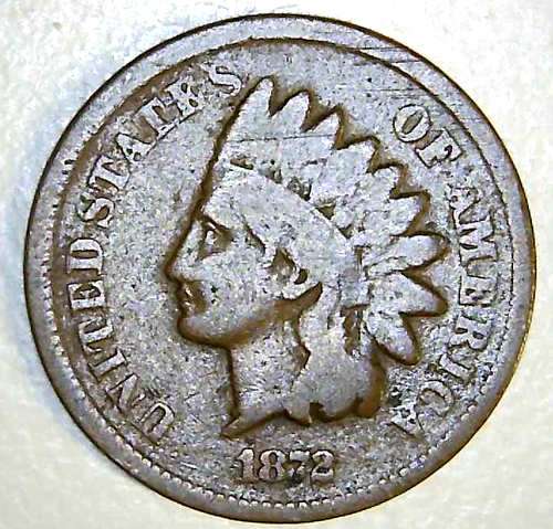1872 US Indian Cent: Great Coin Tough Date ~ Free Shipping (LH19)