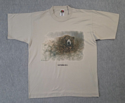 David Wenzel Victoria BC Bear Shirt FotL Impulse Wear 1996 Adult Large Beige