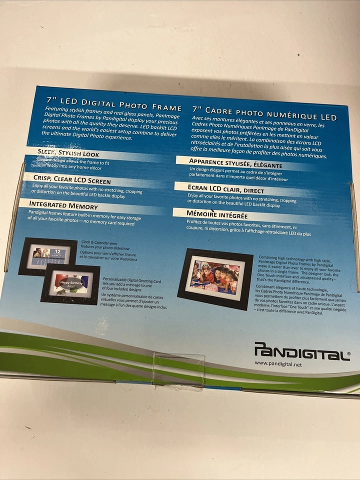 PanImage by Pandigital LED Digital Photo Frame 7” 2000 Images-Wood Frame NIB - Image 2 of 4