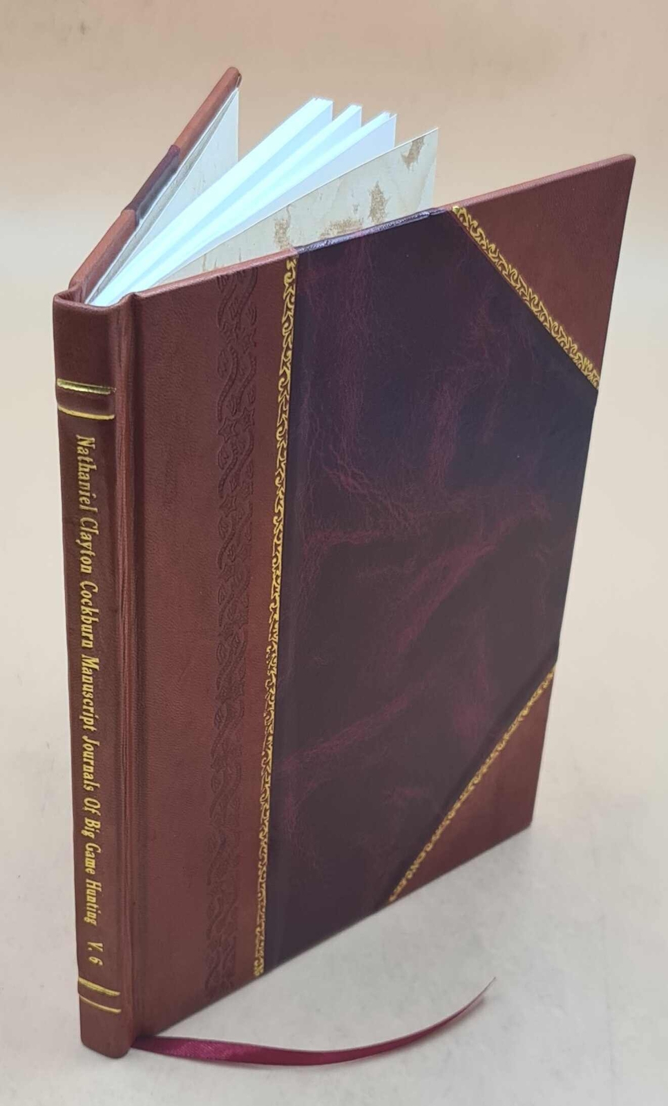 Vintage Nathaniel Clayton Cockburn Manuscript Big Game Hunting Journals Leather Bound