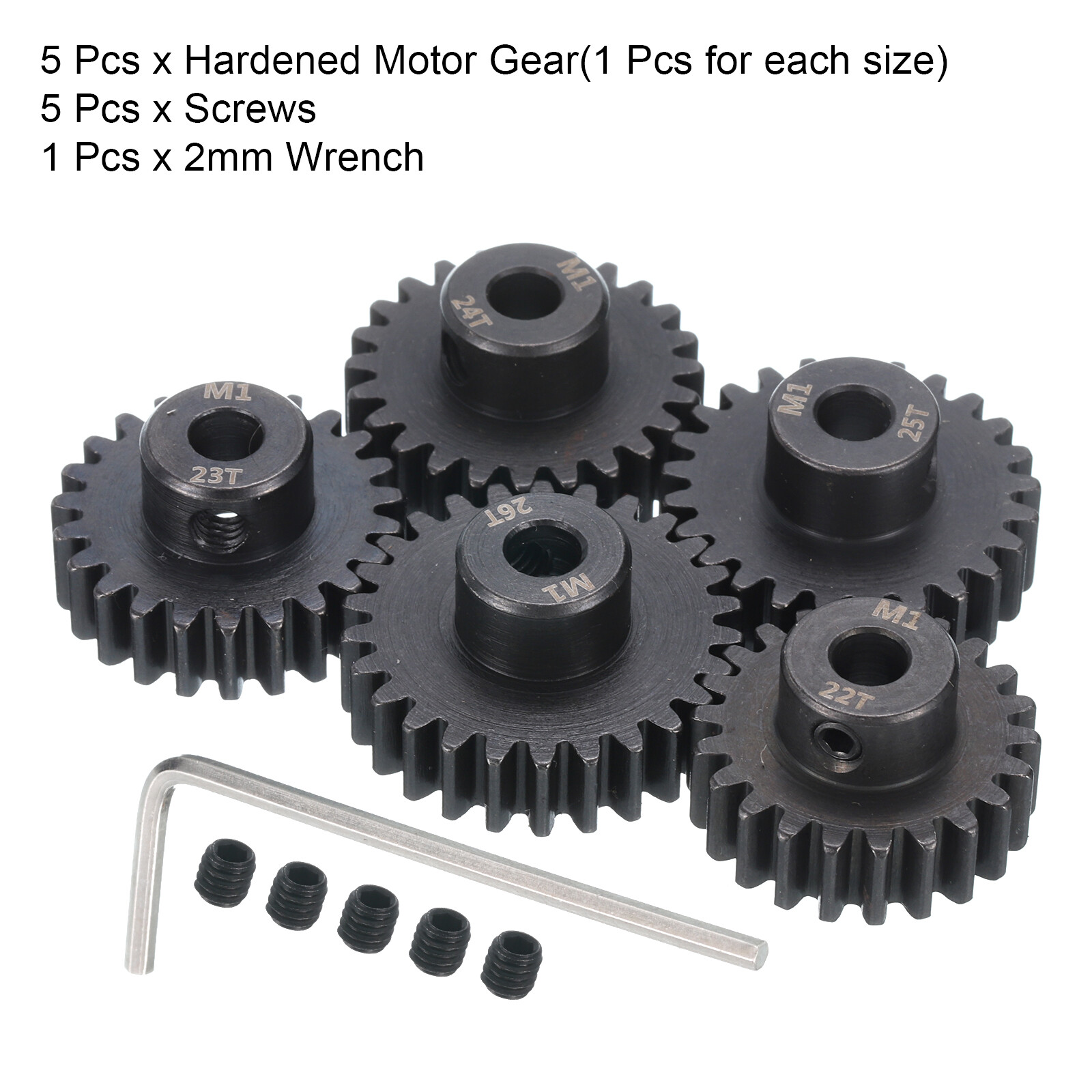 QUARKZMAN 5er Set RC Motorritzel 48DP - 20T-24T Für 1/10 RC Modellautos