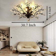 Modern Metal Branches Crystal Chandelier Pendant Ceiling Light Fixture 5 Lights