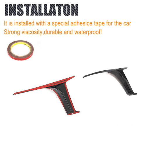Fit for Jaguar F-type X152 16-19 Real Carbon Front Bumper Fins Splitters Canard - Picture 9 of 11