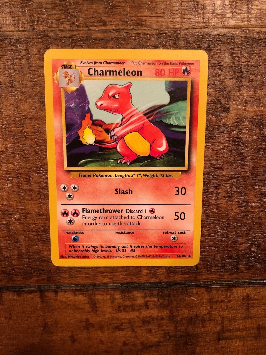 Charmeleon Pokemon Card 1995,96,98 24/102