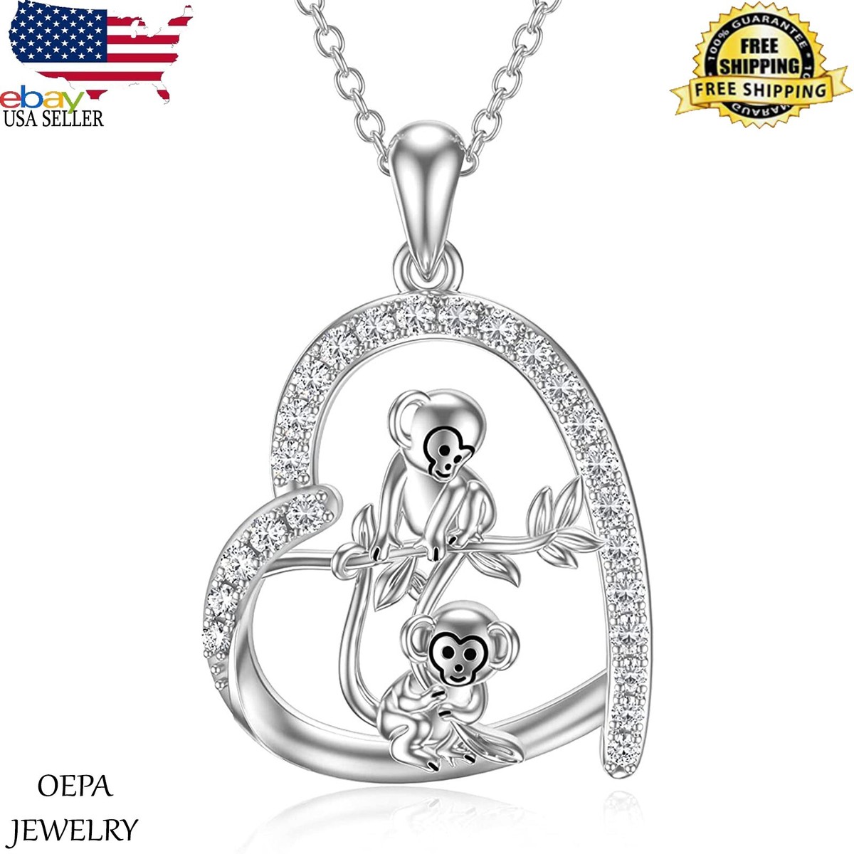 Monkey Charm Hanging on a Branch Sterling Silver Monkey Charm Hanging on a Branch Sterling Silver