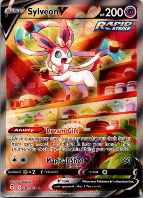 Pokemon TCG Sylveon V Alt Art Evolving Skies 184/203 Holo Ultra Rare Near Mint Pokemon TCG Sylveon V Alt Art Evolving Skies 184/203 Holo Ultra Rare Near Mint