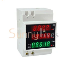 D52-2047 DIN Rail Type Digital  AC Voltmeter Ammeter Power Meter AC 80-300V 100A