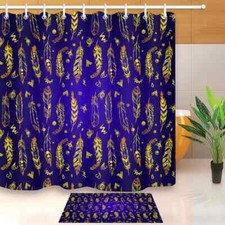 Golden Feather Waterproof Bath Polyester Shower Curtain Liner Water Resistant