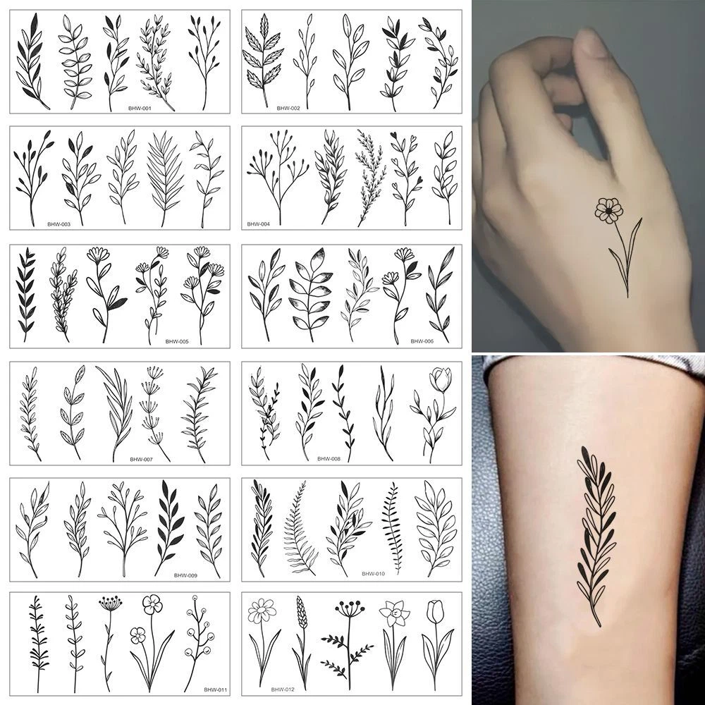 Tattoo Easy To Use Temporary Tattoos Black And White Flowers Tattoo Body Art