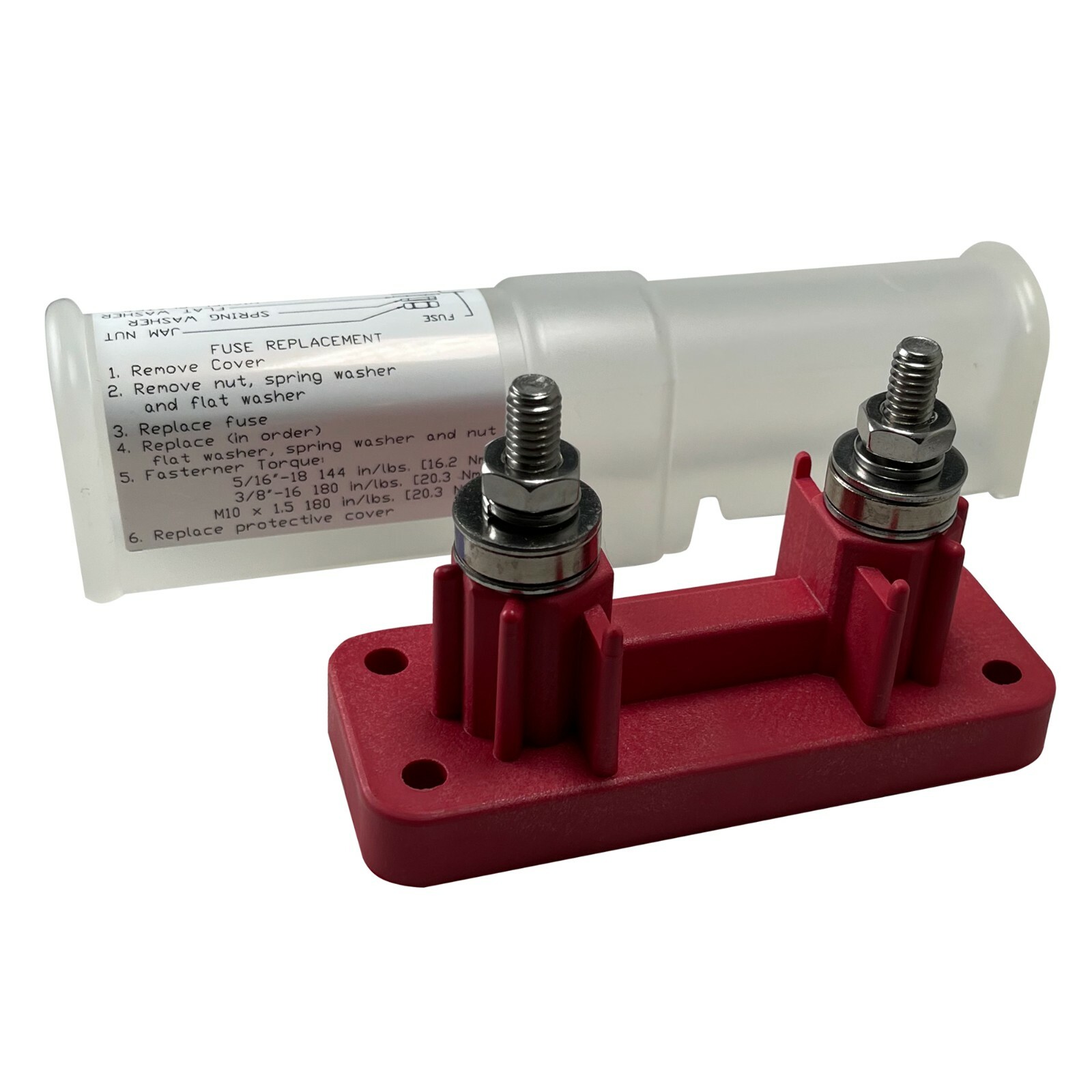 High Amp Red 5/16" ANL Fuse Holder Block & Insulator 750 Amps @ 12V DC - USA