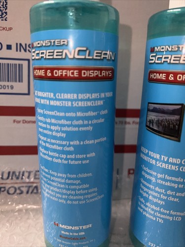 Lot of 4 NEW Monster ScreenClean Alkyl Free Liquid Gel Cleaner 237 mL(8oz ea) - Picture 3 of 4