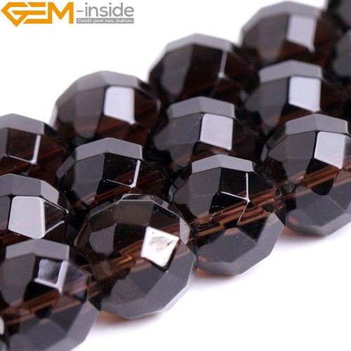 Natural Stone AAA Faceted Brown Smoky Quartz Loose Beads Jewelry Making 15" - Picture 10 of 35