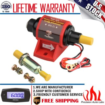 #ad 42S Universal Micro Electric Fuel Pump Low Pressure 12V 2 3.5 PSI 42GPH Gasoline $24.99
