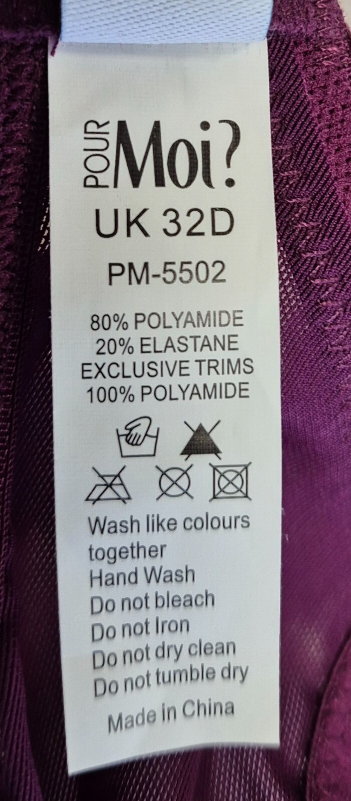 Pour Moi Bra 32D Purple Full Cup Underwired Non Padded Promise XV363 BNWT image 6