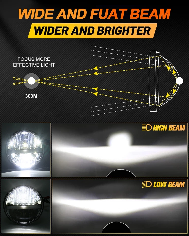 Faros LED redondos altos/bajos 4 piezas Halo DRL 5-3/4 5,75" más nuevos para 442 98 Delta 88 Foto 4 de 4