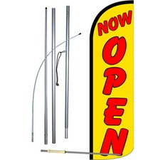 Now Open Yellow Swooper Flag Kit
