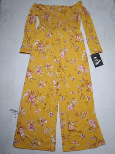 Art Class Girls Off The Shoulder Long Sleeve Jumpsuit Color: Yellow Size: XSmall - Picture 2 of 2