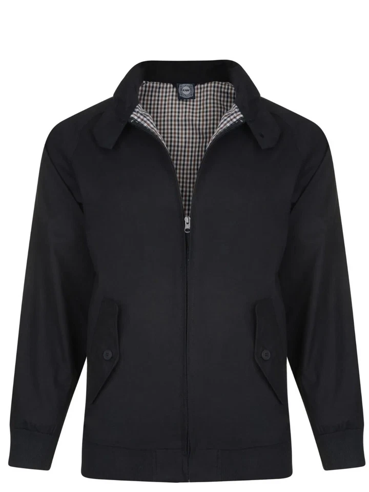 Veste Harrington KAM Mod Noir 2XL 3XL 4XL 5XL 6XL 7XL 8XL - Photo 1/1