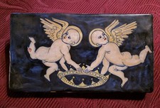 Mattonella in ceramica Castelli da un originale del XVI sec.firmata cm.18,5x10,5