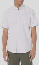 Essential Men's Regular-Fit Short-Sleeve Pocket Oxford Shirt Lavender Spring XXL