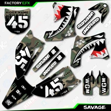 Woodland Savage Camo Graphics Kit fits 09-11 Kawasaki KXF450 KX450F  Plate Decal