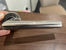 New Carlisle brass lever door handles chrome