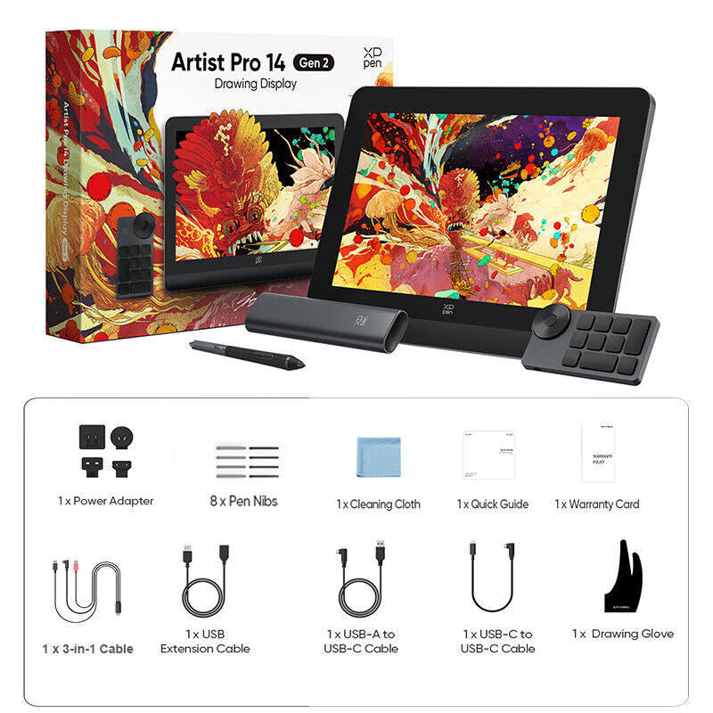 XP-Pen Artist Pro 14 (Gen 2) Graphics Drawing Tablet 16384 XP-Pen Artist Pro 14 (Gen 2) Graphics Drawing Tablet 16384