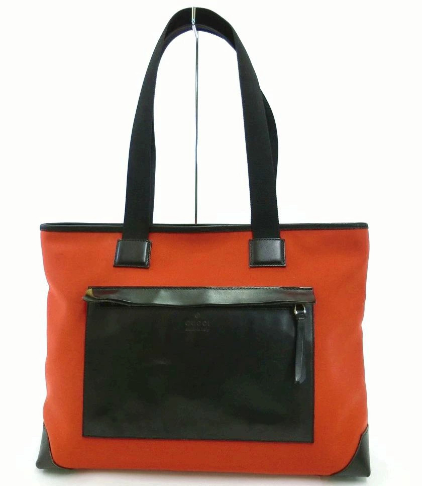 GUCCI Red Canvas and Leather Tote Shoulder Bag for Women 019 0426 2404