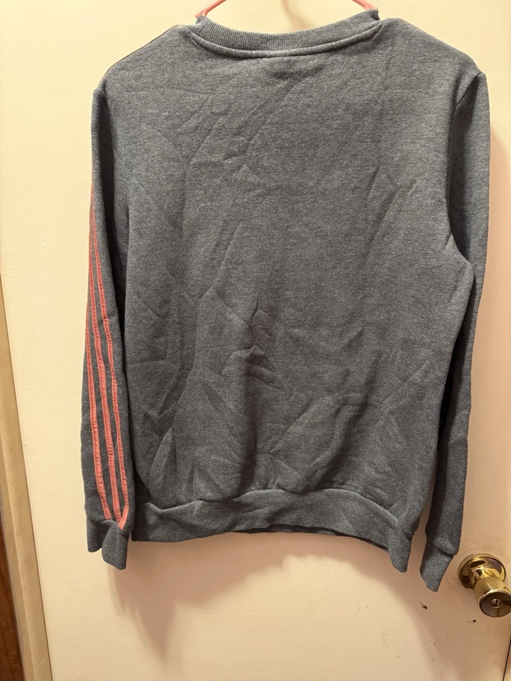 ADIDAS MUJER ESSENTIALS SUDADERA POLAR 3 RAYAS GRIS Y ROSA Talla M Foto 2 de 2