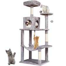 HOT/ Cat Tree for"door Cats,56.2" Cat Tower with Cat Condo,Sisal Scratching P