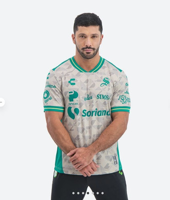 (Size Large) Charly Santos Laguna 2025-26 Away Jersey - Green/Sand NEW LOOK!