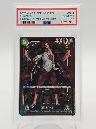 SHANKS 2025 ONE PIECE OP11 EN #ST16-004 SPECIAL ALT SR ART PSA 10 Q0646