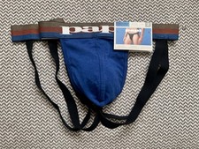 2-Papi Jockstraps 1-blue, 1-black, New From Old Stock With Tags Size L, Pouch