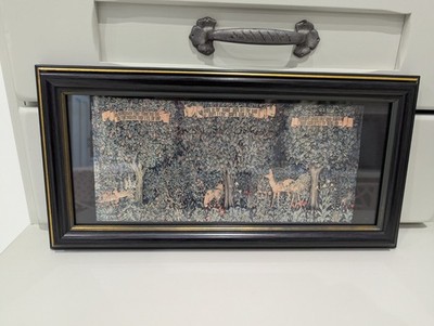 Der Wald.  William Morris Gerahmter Kunstdruck. Waldhase, Fuchs, Reh. 39cm 