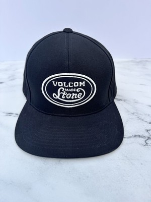 Volcom Made Stone Snapback Hat Black Adjustable Flat Bill Cap NWOT Skate Surf