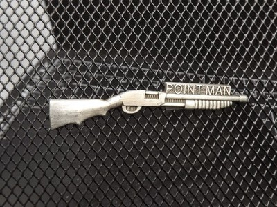 ''SHOTGUN-POINTMAN'' PEWTER BRAND NEW Lapel Pin Enamel GUARANTEED FOR LIFE