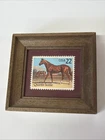Vintage 22-cent U.S. postage stamp depicting a Quarter Horse 3x3 Inches Frame