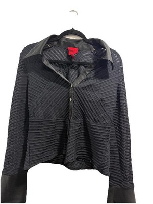 JS Collection Women Black Long Sleeve Blouse Size US 12, #26 