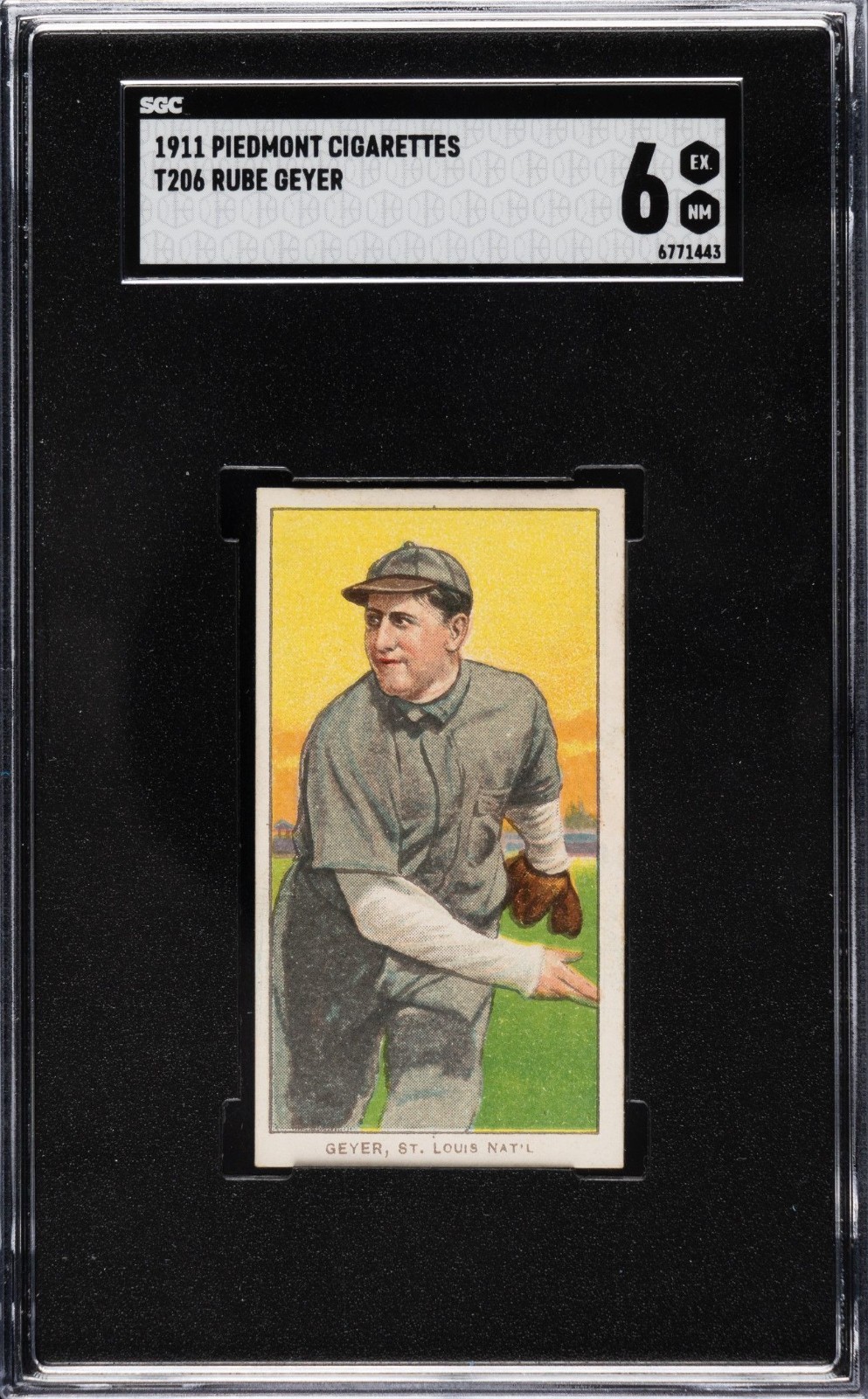 1911 SWEET Piedmont 350-460/25 WHITE BORDER RUBE GEYER SGC 6 EX-NM- ST. LOUIS